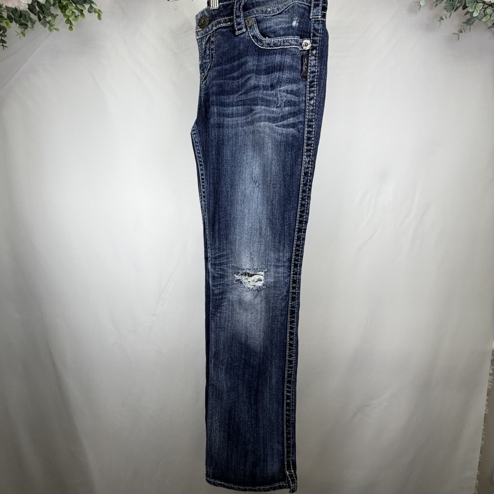 Silver Mckenzie Slim bootcut Jeans Women's 32x32 Blue Low‎ Rise Denim Distressed